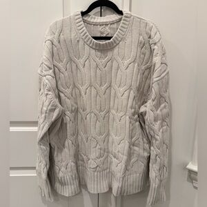 Lululemon Cable-Knit Oversized Crewneck Sweater Size XL Bone